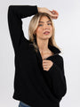 Roll With It Black Solid Quarter Zip Sweater DOORBUSTER