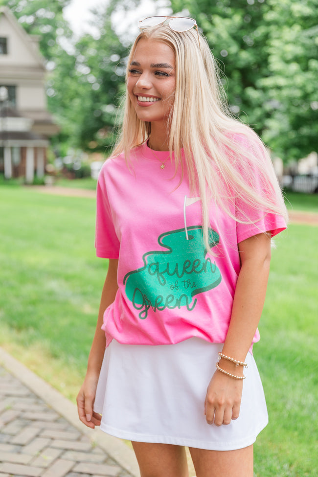 Queen of the Green Hot Pink Oversized Graphic Tee SALE