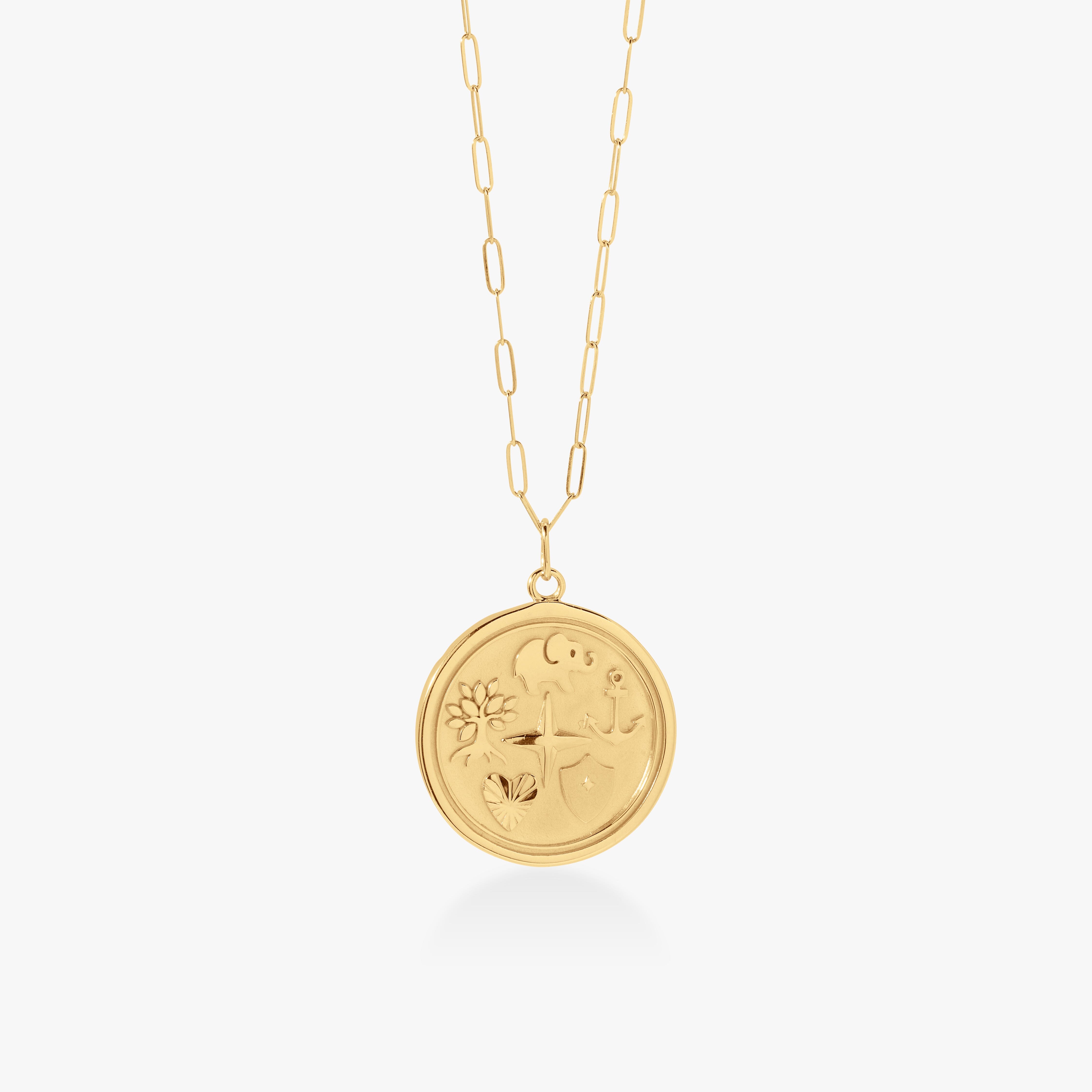 Reflection Coin Pendant Necklace