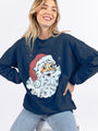 Have Yourself A Merry Little Christmas Navy Oversized Graphic Sweatshirt