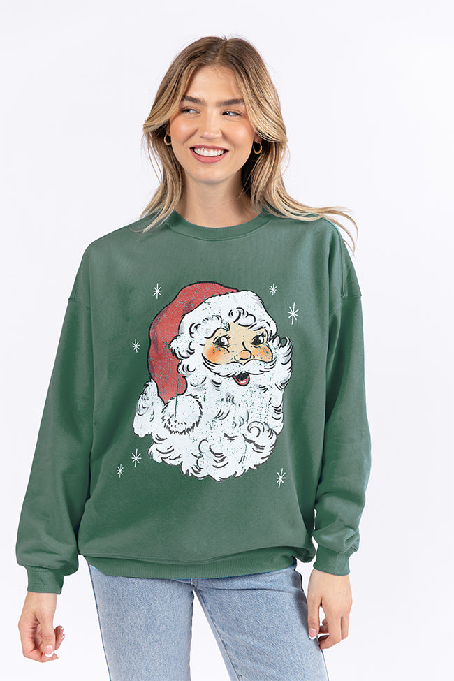 Have Yourself A Merry Little Christmas Pine Needle Green Graphic Sweatshirt