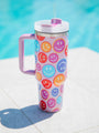 Sippin' Pretty Multi-Smiley 40oz Drink Tumbler With Lid And Straw