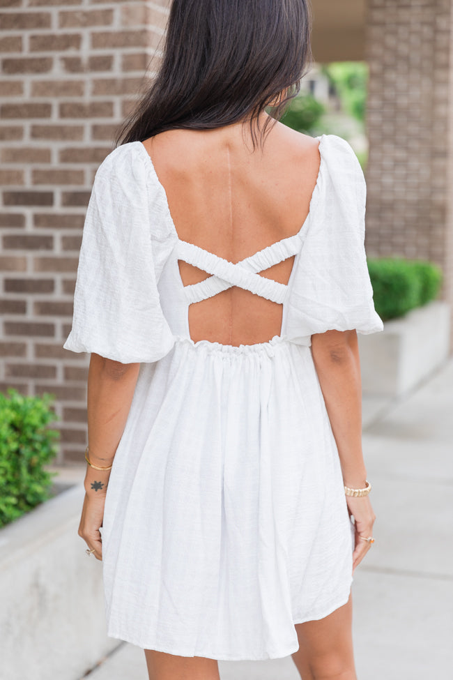 Stories Of Mine Back Detail White Dress