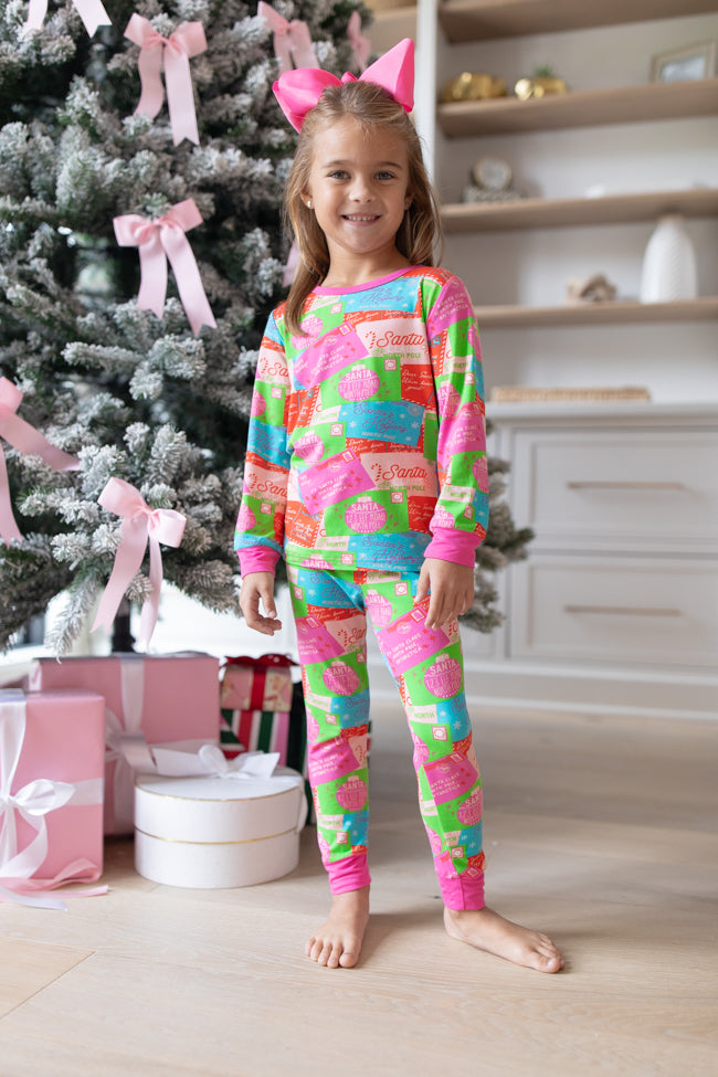 Kid's Under The Stars In Letters To Santa Bamboo Pajama Set