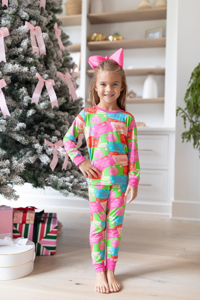 Kid's Under The Stars In Letters To Santa Bamboo Pajama Set