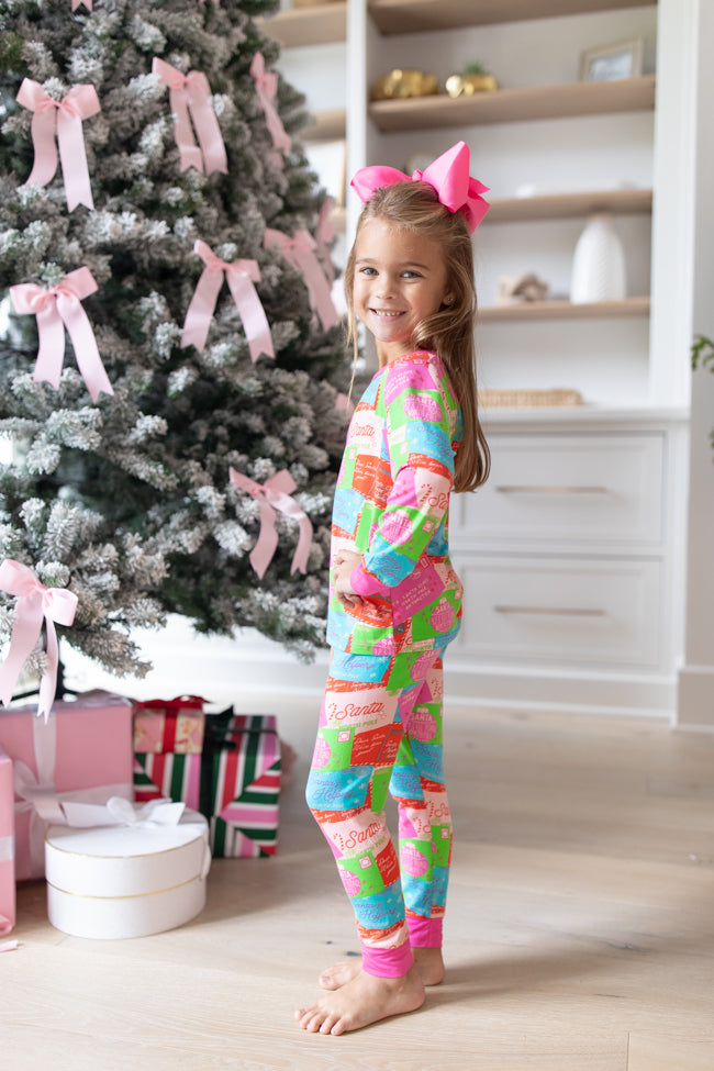 Kid's Under The Stars In Letters To Santa Bamboo Pajama Set