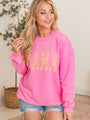 Mama Leopard Pink Oversized Graphic Sweatshirt