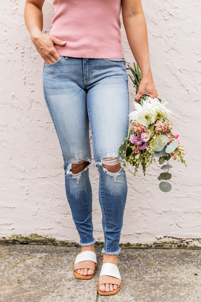 Distressed clearance cropped jeans