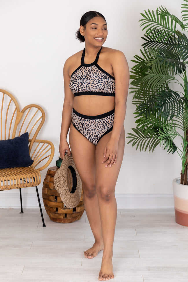 Catch The Ocean Leopard Print Brown Bikini Bottom FINAL SALE – Pink Lily