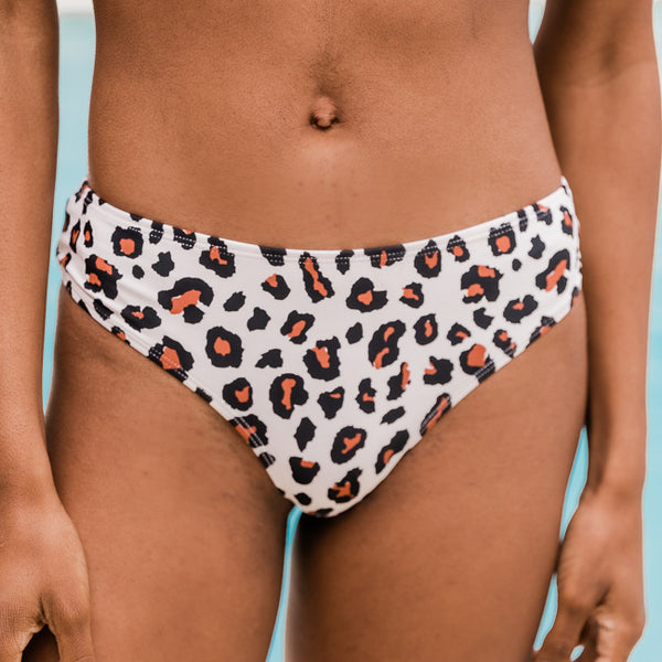 JenniWears Women's Leopard Print Bikini Panty with Open Back Heart Detail,  Medium