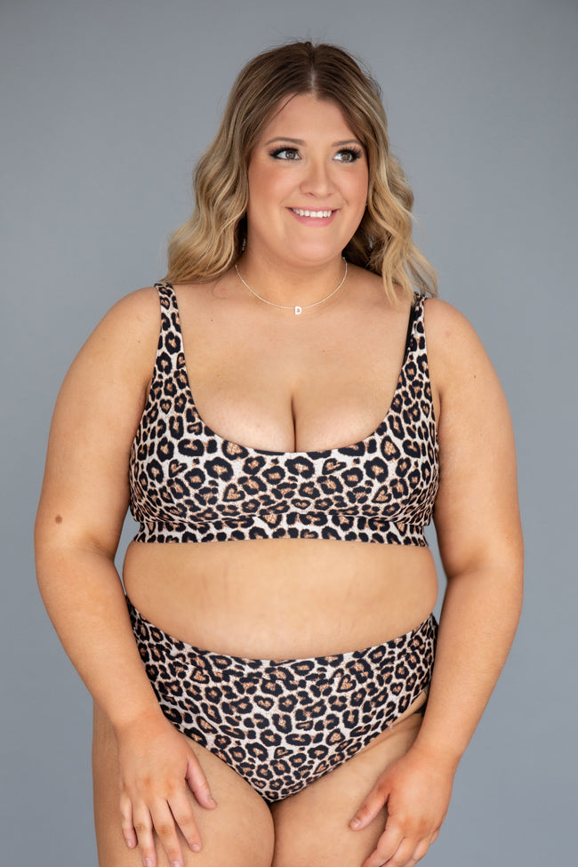 Aloha Darling Leopard Print High Waisted Bikini Bottoms FINAL SALE