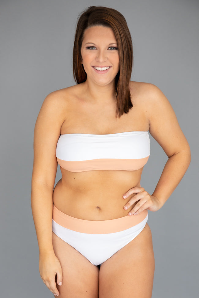 Chasing The Sun Swimsuit White Bottoms FINAL SALE