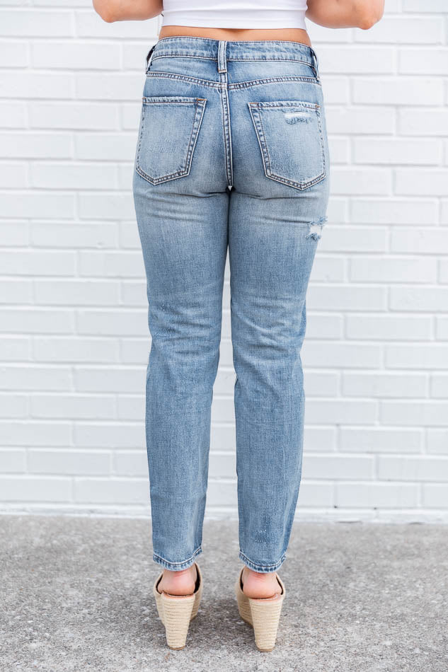 Libby Distressed Boyfriend Medium Wash Jeans FINAL SALE