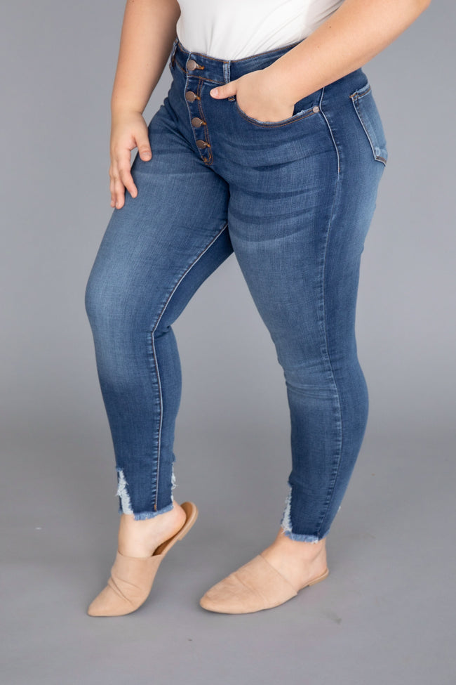 Distressed fashion wash jeans