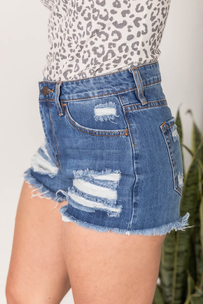 Stand Out Pink Distressed Denim Shorts – Pink Lily