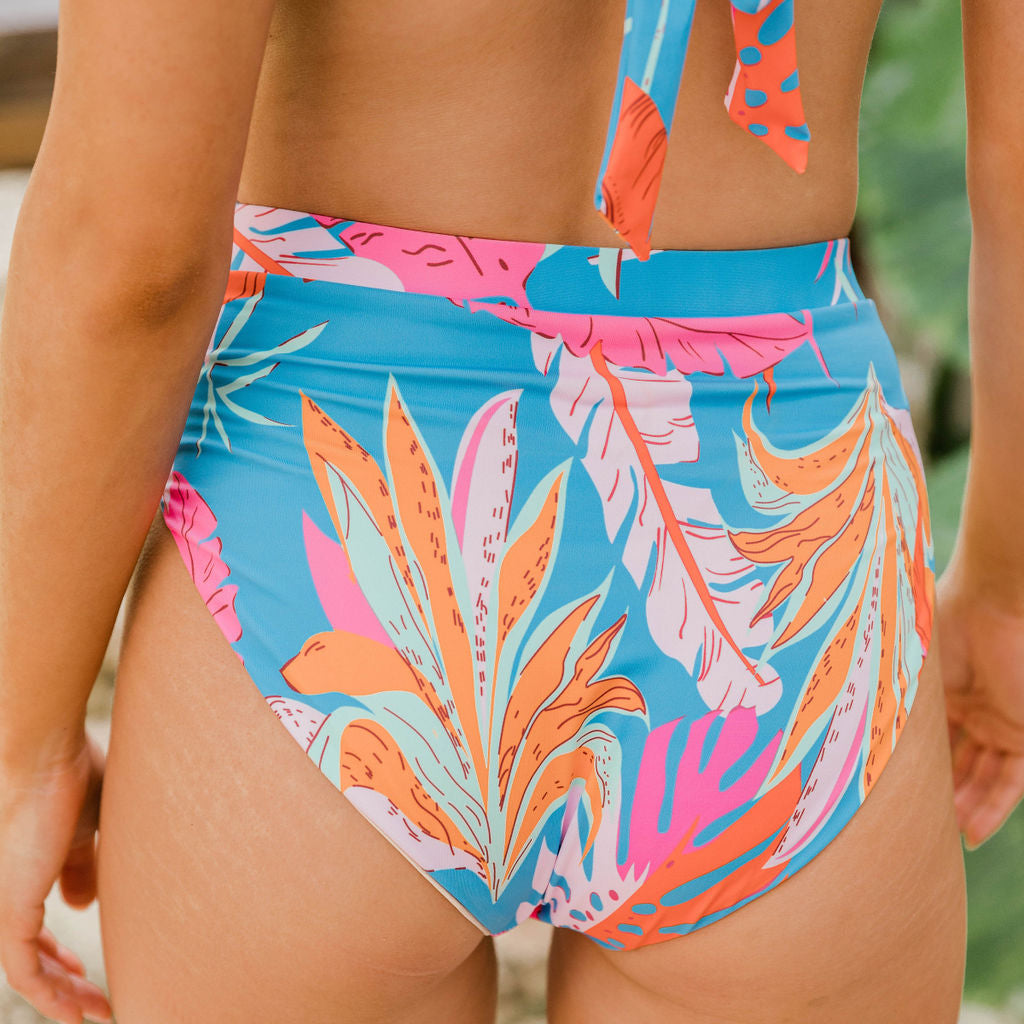 Under The Sea Tropical Blue Swimsuit Bottoms FINAL SALE – Pink Lily