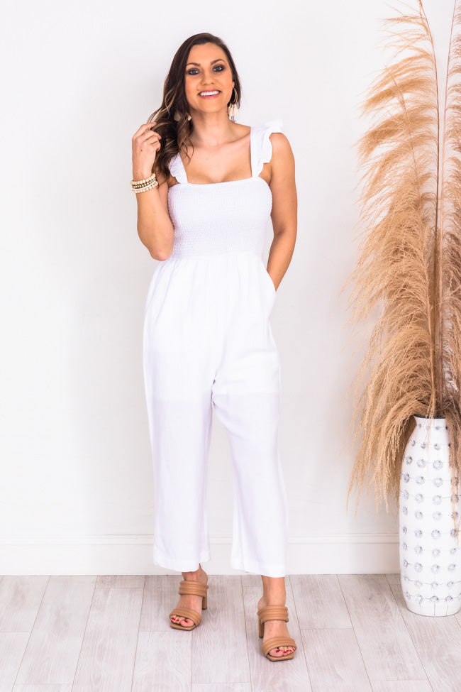 Perfectly Poised White Jumpsuit FINAL SALE – Pink Lily