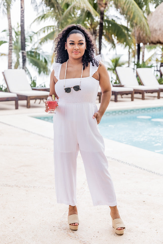 Perfectly Poised White Jumpsuit FINAL SALE