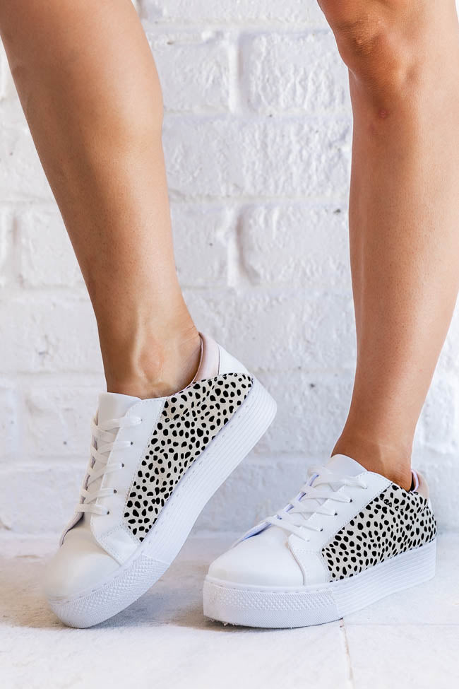 White and leopard print on sale trainers