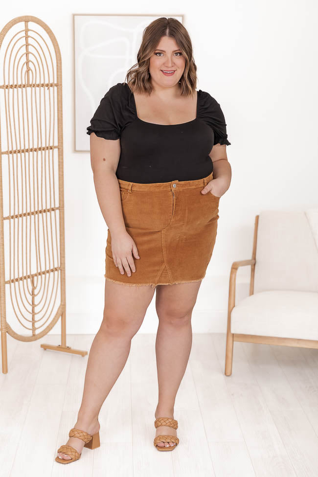 Why Not Me Brown Corduroy Mini Skirt FINAL SALE