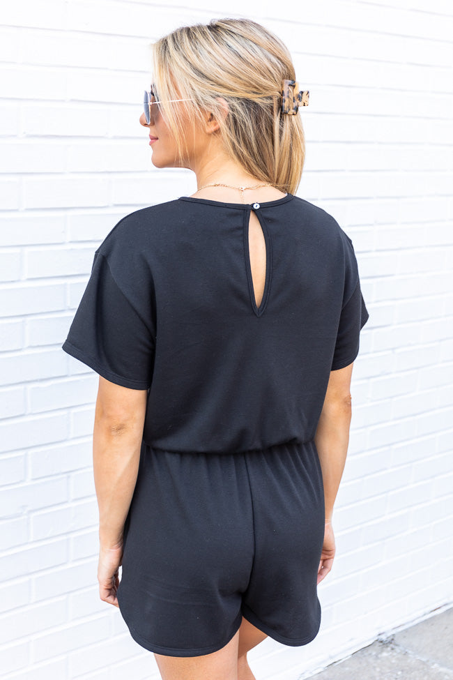 Perfectly Imperfect Black V-Neck Romper