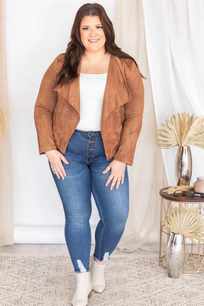 Plus size hotsell suede blazer