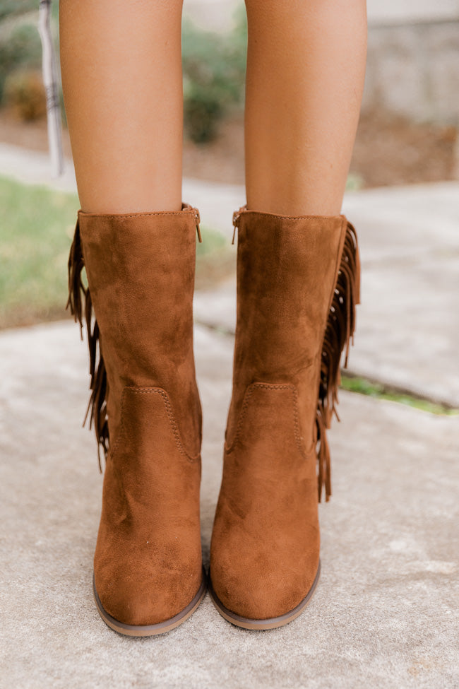 Nelly Brown Fringe Suede Boots FINAL SALE