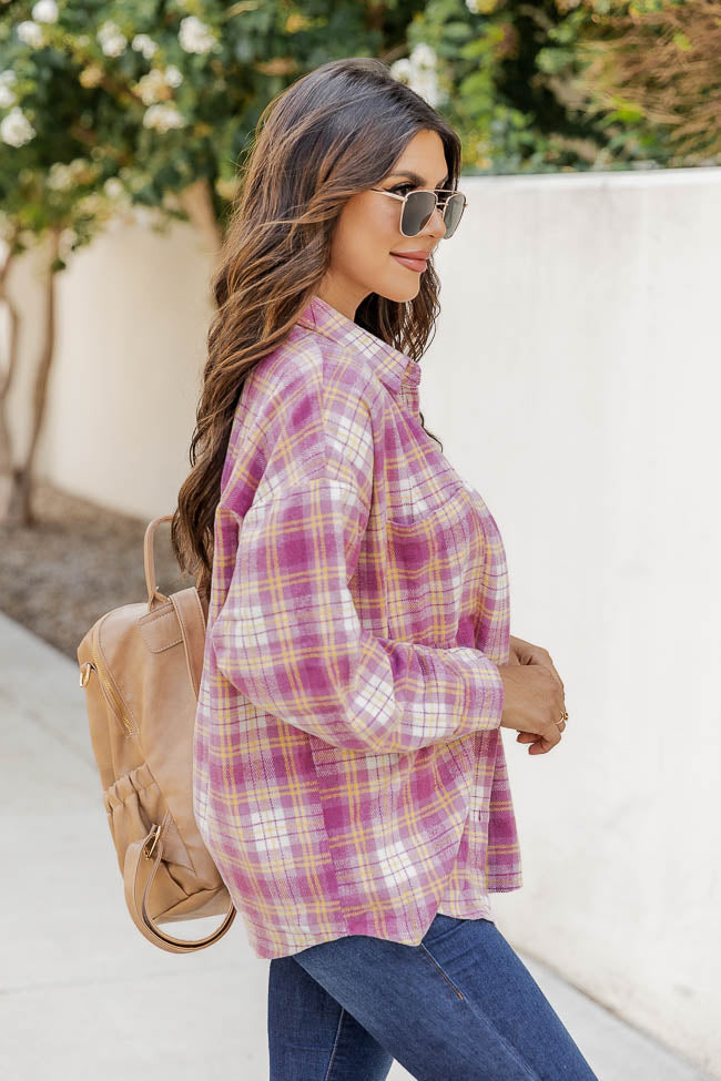 Wishing On Forever Pink Plaid Shacket FINAL SALE