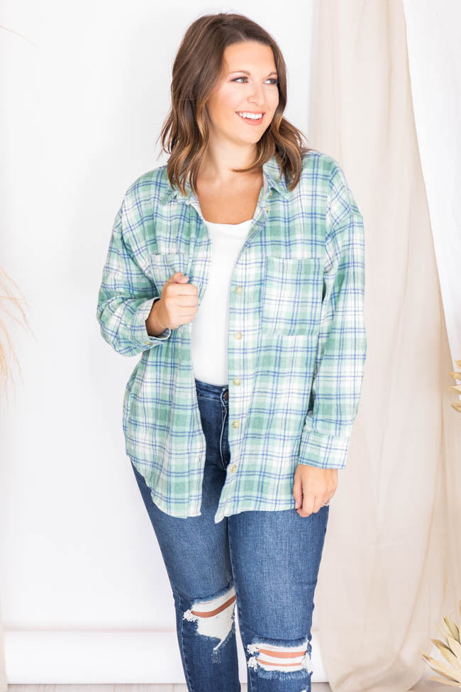 Wishing On Forever Green Plaid Shacket FINAL SALE