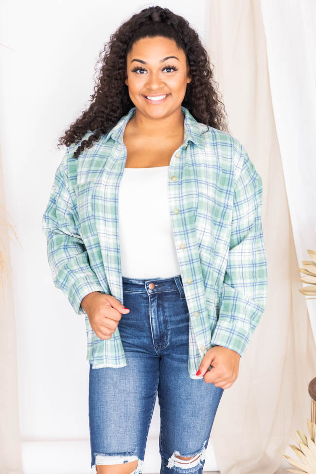Wishing On Forever Green Plaid Shacket FINAL SALE