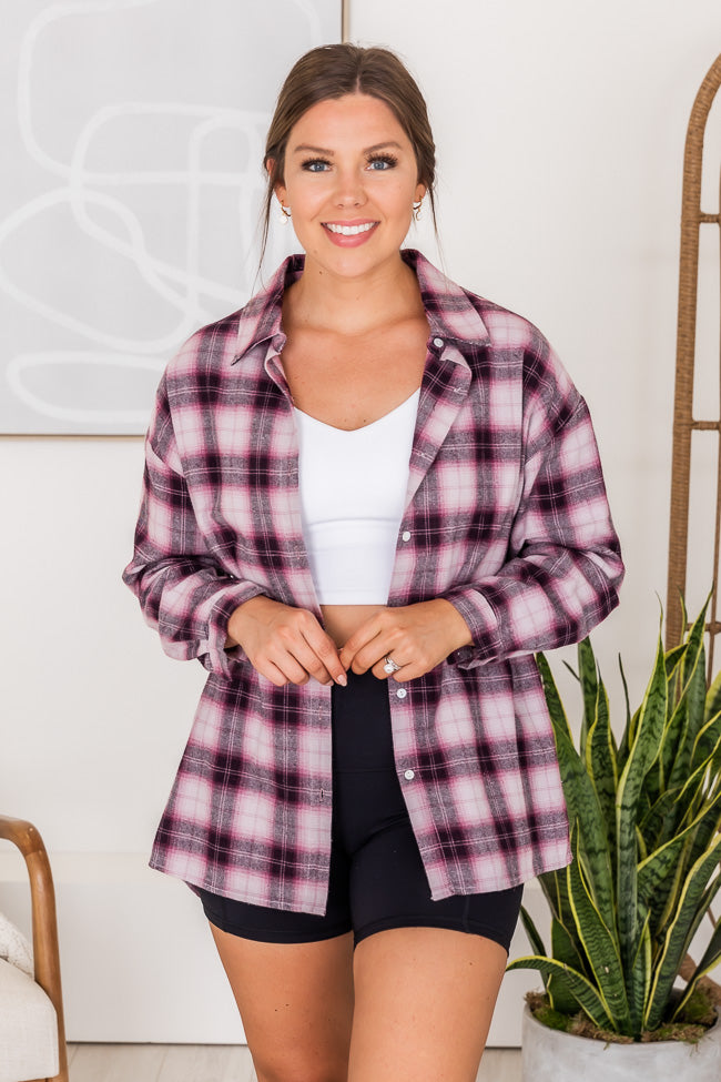 East To West Pink Plaid Button Up Blouse FINAL SALE
