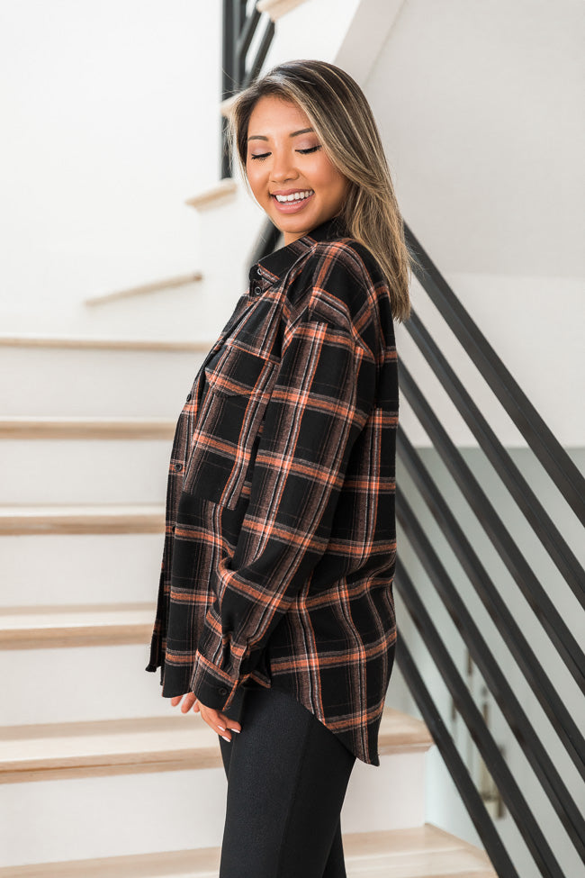 All I Ever Wanted Black Plaid Button Front Blouse