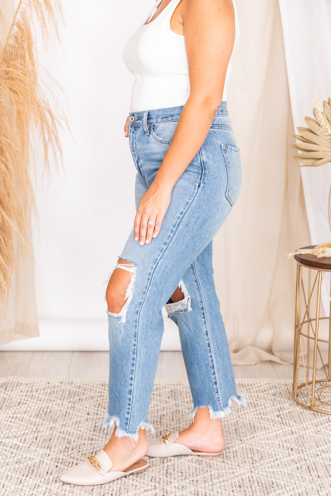Lesley High Waisted Mom Jeans – Pink Lily