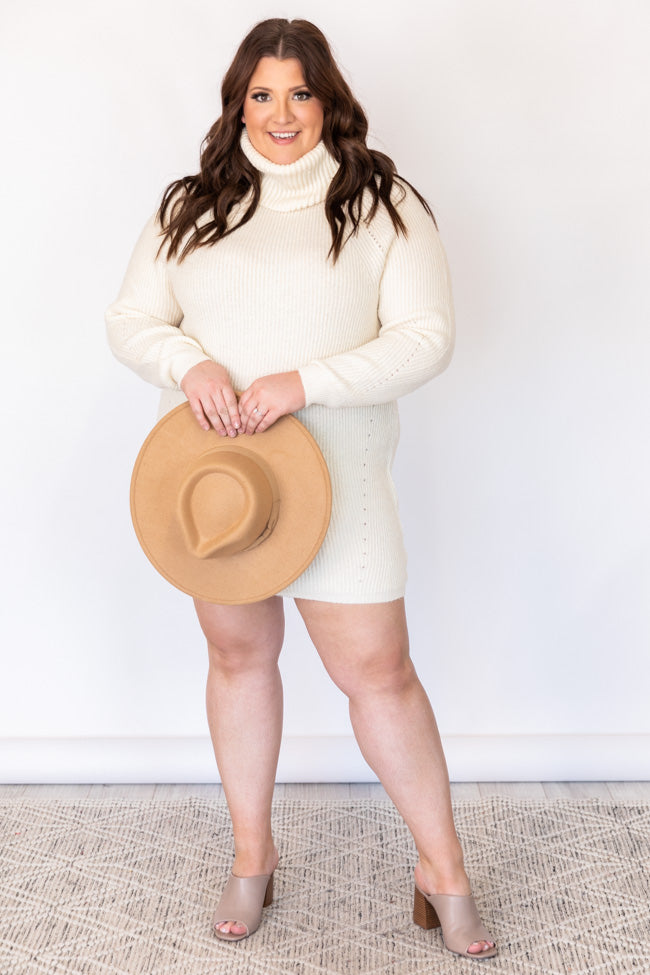 Cream cowl sale neck sweater dress