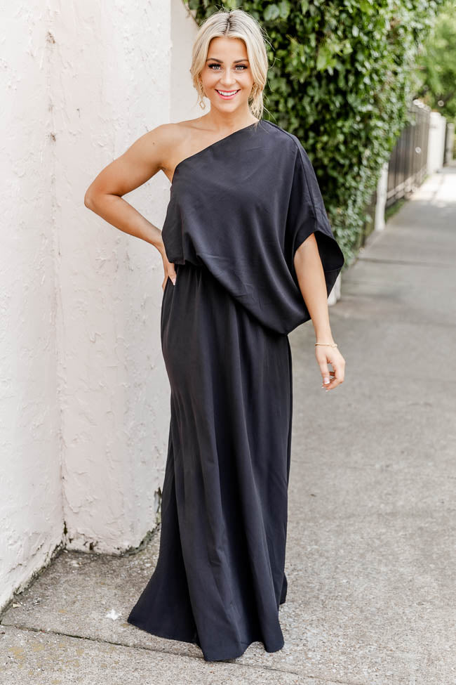 Found SALE Black Shoulder Lily Maxi Pink Forever My – One Dress FINAL
