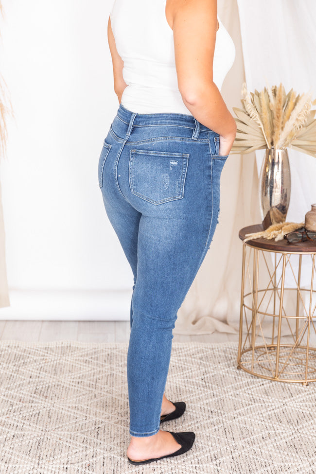 Janice Medium Wash Distressed Skinny Jeans FINAL SALE