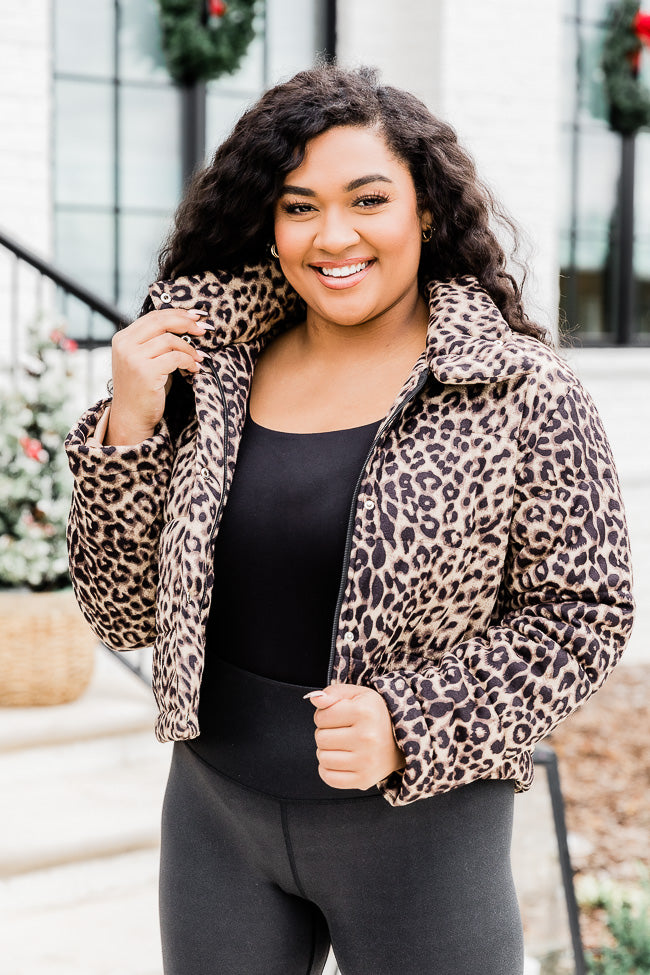 Cropped leopard print clearance jacket