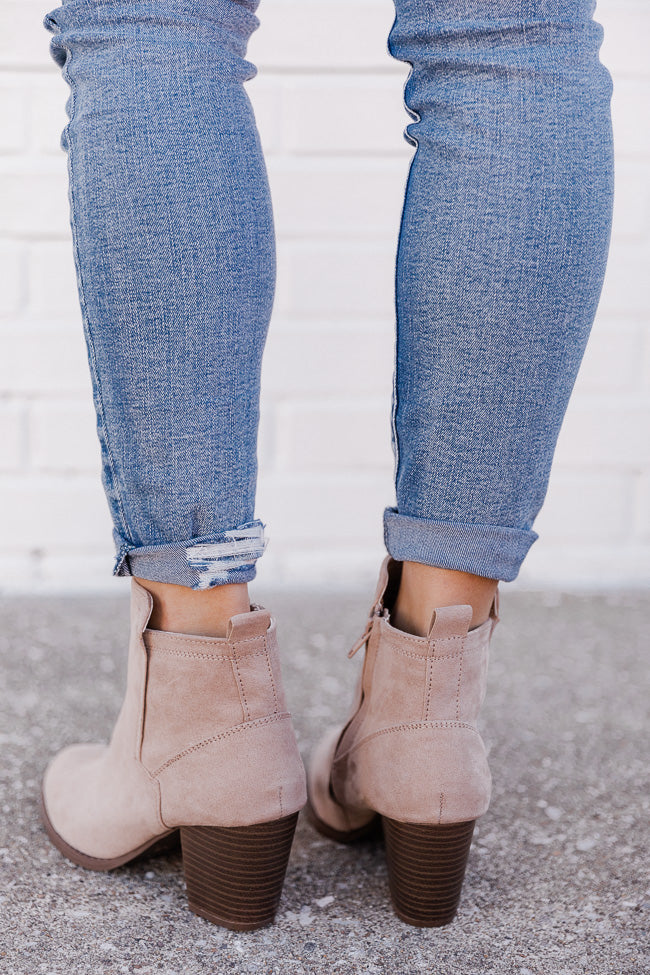 Taupe suede ankle outlet boots