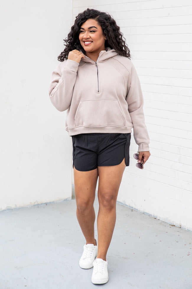 Errands To Run Solid Black High Waisted Athletic Shorts