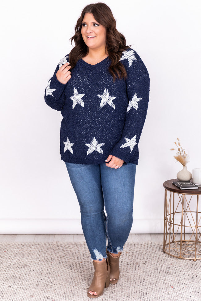 Blue sweater hot sale with stars