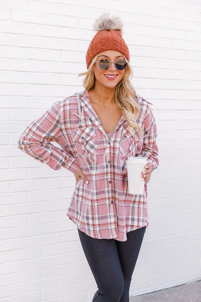 Simple Trends Pink Plaid Flannel Blouse