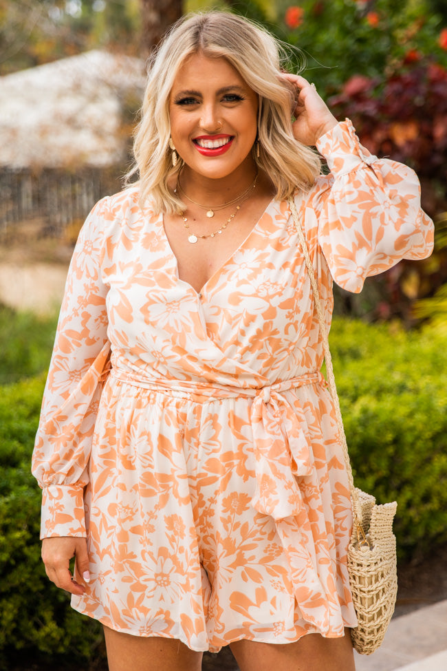 City Weekend Peach Floral Dress Romper FINAL SALE