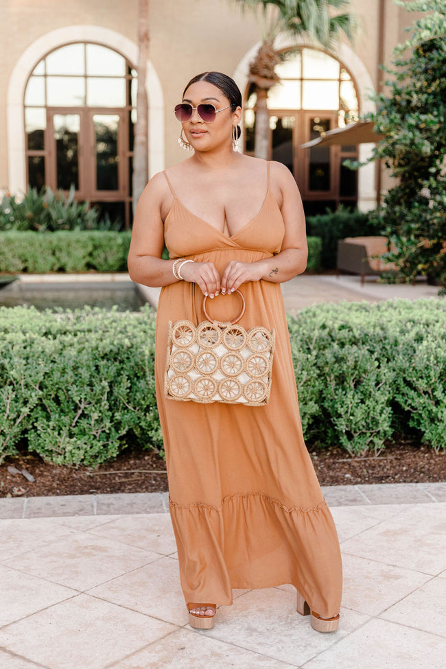 Totally Agreeable Camel Cami Maxi Dress FINAL SALE