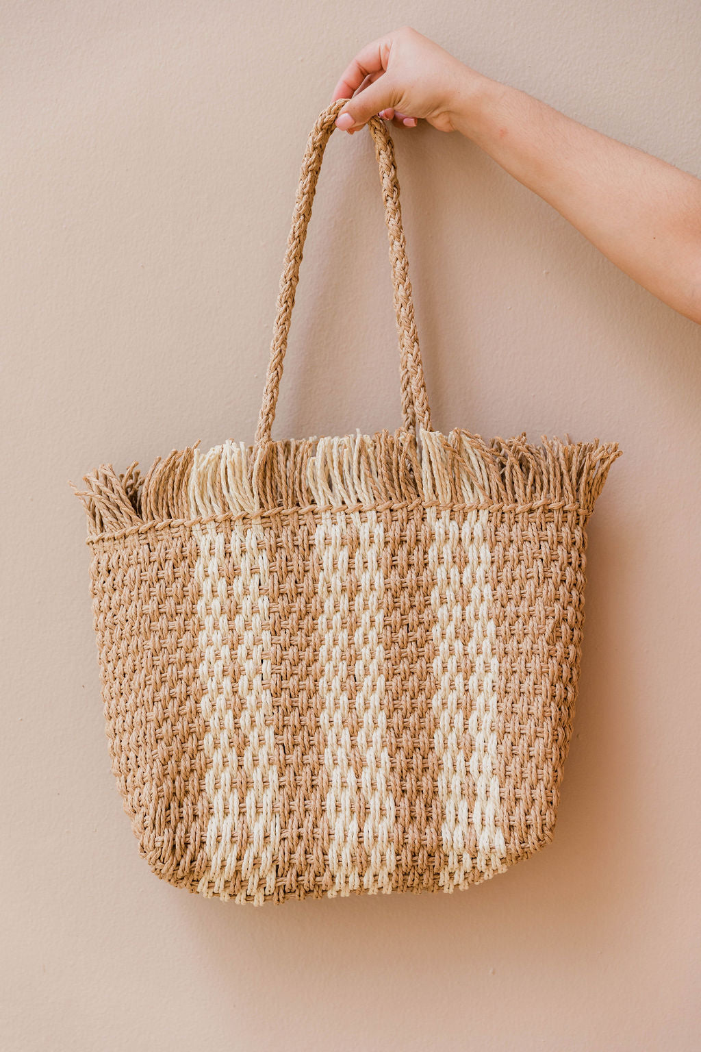 Straw bag with discount zip