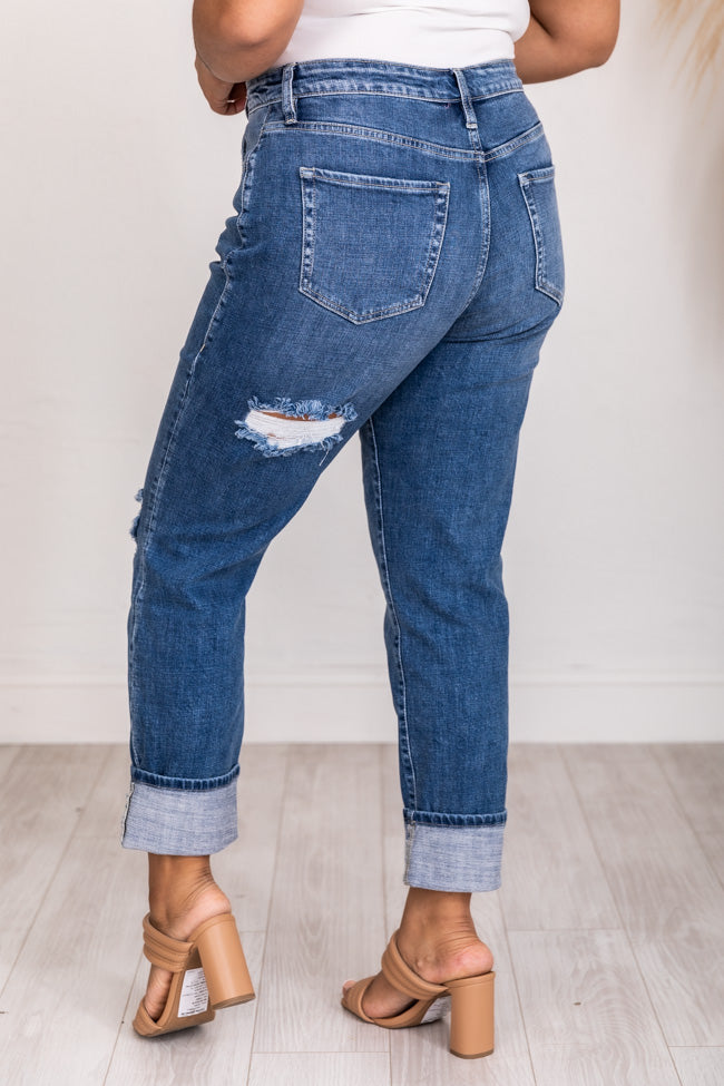Rhonda Medium Wash Slightly Distressed Mom Jeans FINAL SALE