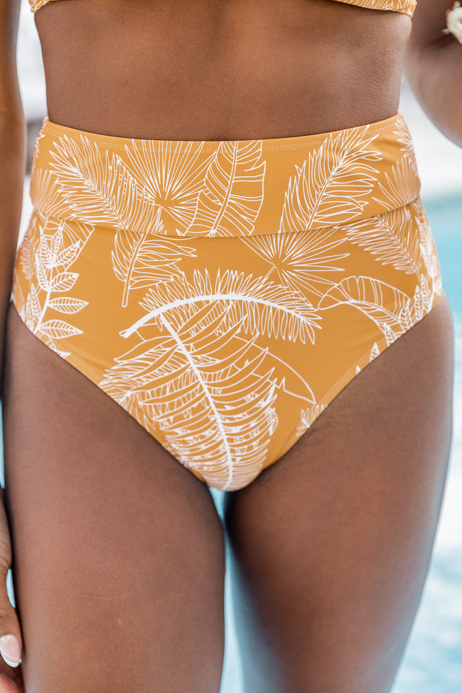 Summer Bliss Orange Floral High Rise Bikini Bottoms FINAL SALE