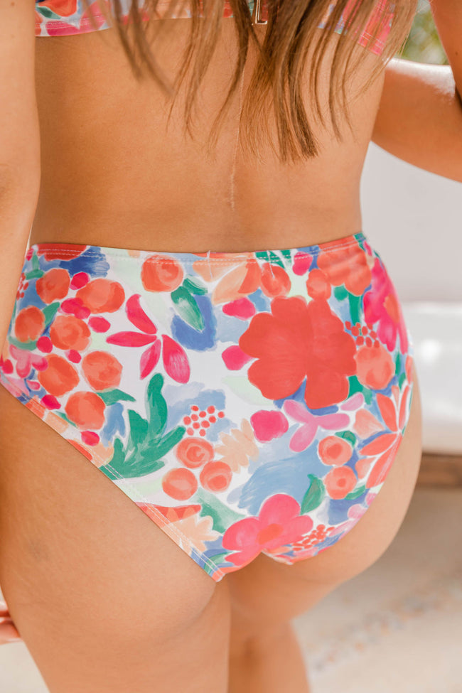 Covered In Sunshine Watercolor Floral Mid Rise Bikini Bottoms FINAL SALE