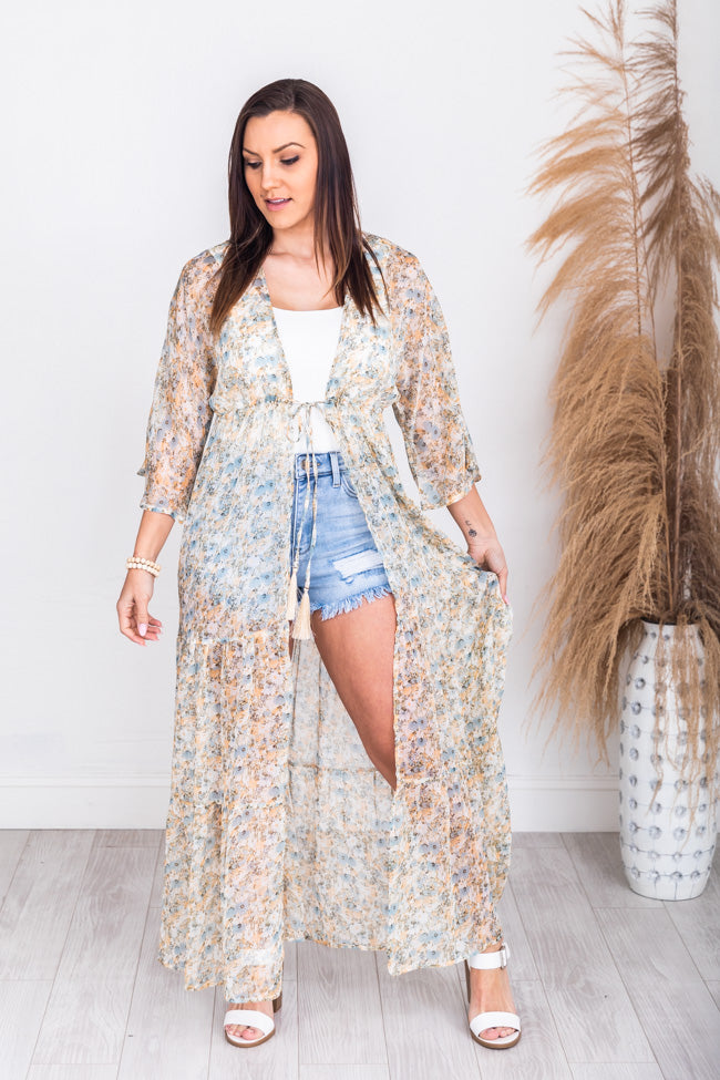 Likely Story Multi Floral Duster Kimono FINAL SALE – Pink Lily