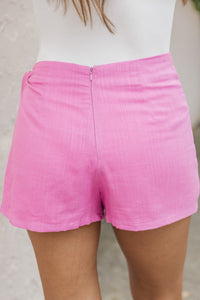 You're In Luck Hot Pink Linen Knot Skort FINAL SALE#N#– Pink Lily