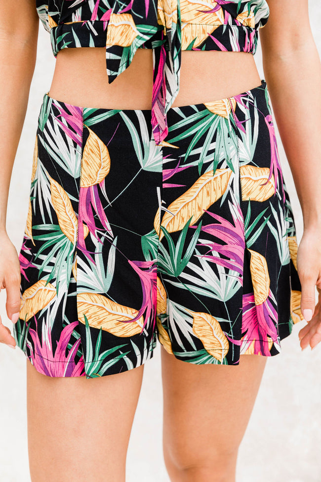 Untold Stories Black Printed Shorts FINAL SALE – Pink Lily